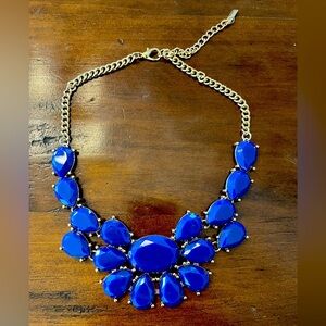 Mika royal blue and gold statement necklace